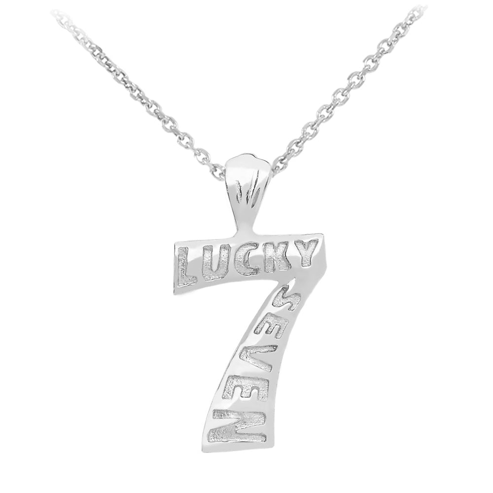 Lucky Seven 7 Pendant In Sterling Silver – CaliRoseJewelry