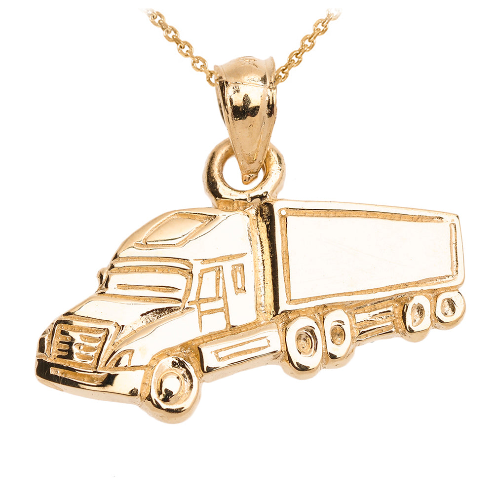 Big Rig Truck Driver Pendant in Gold – CaliRoseJewelry