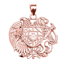 Load image into Gallery viewer, Armenian National Coat Of Arms Eagle and Lion Pendant in Gold