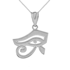 Egyptian Eye of Horus Pendant in Sterling Silver - solid gold, solid gold jewelry, handmade solid gold jewelry, handmade jewelry, handmade designer jewelry, solid gold handmade designer jewelry, chic jewelry, trendy jewelry, trending jewelry, jewelry that's trending, handmade chic jewelry, handmade trendy jewelry, mod-chic jewelry, handmade mod-chic jewelry, designer jewelry, chic designer jewelry, handmade designer