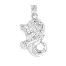 Load image into Gallery viewer, Leo Zodiac Lion Animal Pendant Necklace in Sterling Silver