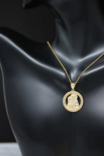 Load image into Gallery viewer, Saint Joseph Pray For Us Round Charm Pendant necklace in Gold