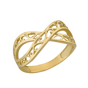 Forever Filigree Infinity Ring in Gold - solid gold, solid gold jewelry, handmade solid gold jewelry, handmade jewelry, handmade designer jewelry, solid gold handmade designer jewelry, chic jewelry, trendy jewelry, trending jewelry, jewelry that's trending, handmade chic jewelry, handmade trendy jewelry, mod-chic jewelry, handmade mod-chic jewelry, designer jewelry, chic designer jewelry, handmade designer