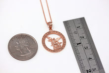 Load image into Gallery viewer, Saint Michael Pray for Us Round Charm Pendant and Necklace in Gold