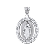 Load image into Gallery viewer, Saint Mary Pray For Us Oval Charm Pendant Necklace in Gold