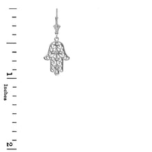 Load image into Gallery viewer, 14k Gold Hamsa Hand of Protection Diamond Earrings
