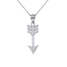 Load image into Gallery viewer, CaliRoseJewelry 10k Indian Arrowhead Arrow Charm Pendant Necklace