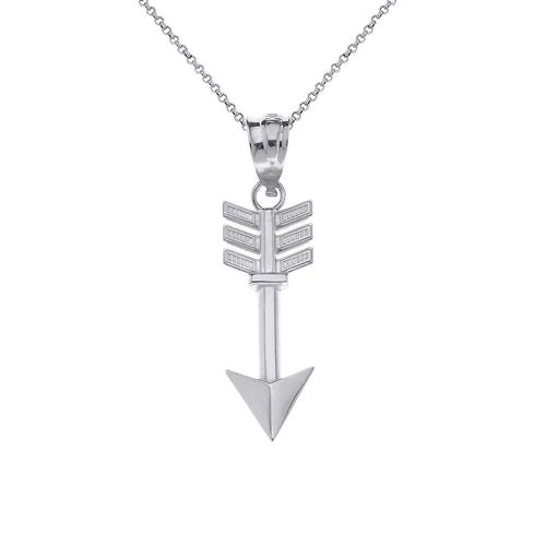 CaliRoseJewelry Sterling Silver Indian Arrowhead Arrow Charm Pendant Necklace