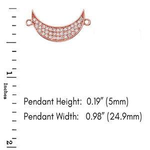 CaliRoseJewelry 14k Gold Sideways Crescent Moon Diamond Pendant Necklace