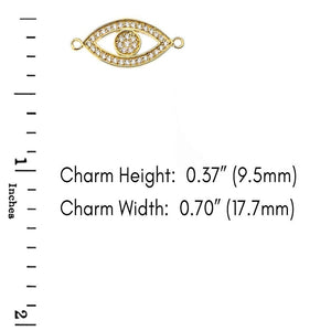 CaliRoseJewelry 14k Gold Sideways Evil Eye Cubic Zirconia Bracelet