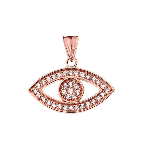 CaliRoseJewelry 10k Gold Evil Eye Cubic Zirconia Pendant