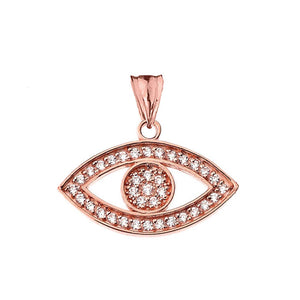 CaliRoseJewelry 10k Gold Evil Eye Diamond Pendant