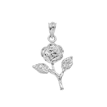 Load image into Gallery viewer, Sterling Silver Rose Stem Charm Pendant