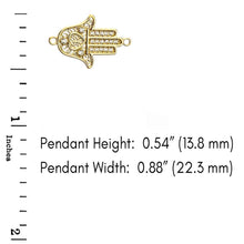 Load image into Gallery viewer, CaliRoseJewelry 14k Gold Sideways Hamsa Hand Heart Diamond Pendant Necklace