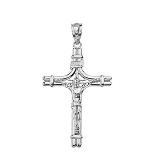 CaliRoseJewelry Sterling Silver INRI Crucifix Jesus on the Cross Pendant