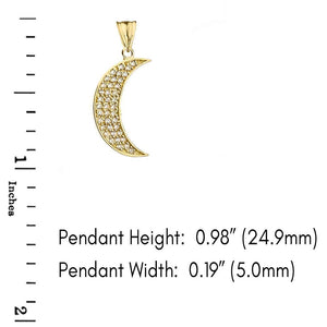 CaliRoseJewelry 10k Gold Crescent Moon Cubic Zirconia Pendant Necklace