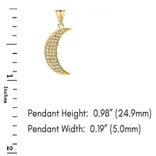 Load image into Gallery viewer, CaliRoseJewelry 14k Gold Crescent Moon Cubic Zirconia Pendant Necklace