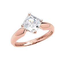 Load image into Gallery viewer, Gold Vintage Antique Princess Cut Engagement And Solitaire Proposal Ring with 2.5 Carat C.Z.