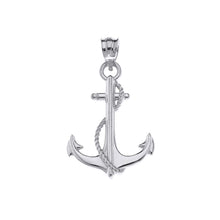 Load image into Gallery viewer, CaliRoseJewelry 10k Anchor Nautical Rope Sailor Navy Charm Pendant