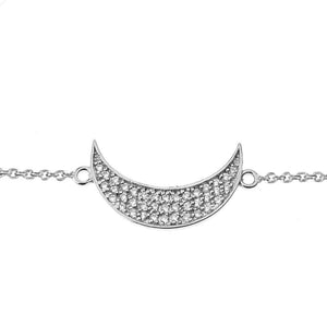 CaliRoseJewelry 14k Gold Sideways Crescent Moon Diamond Bracelet