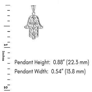 CaliRoseJewelry Sterling Silver Hamsa Hand Cubic Zirconia Charm Pendant Necklace