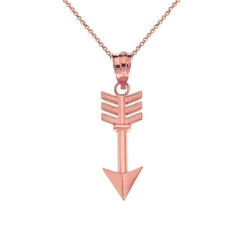 CaliRoseJewelry 10k Indian Arrowhead Arrow Charm Pendant Necklace