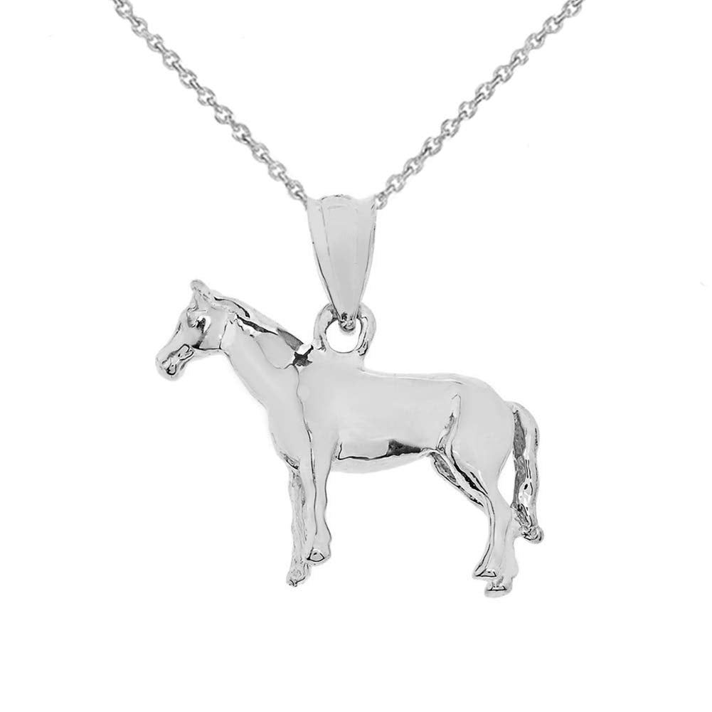 CaliRoseJewelry Sterling Silver Pony Horse Pendant Necklace