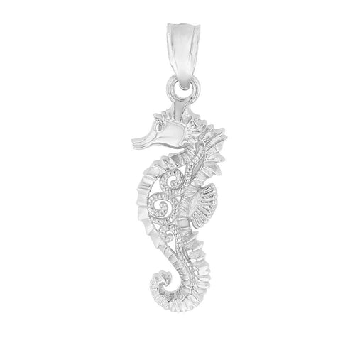 CaliRoseJewelry Sterling Silver Filigree Seahorse Charm Pendant