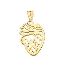 Load image into Gallery viewer, CaliRoseJewelry 14k Anatomical Heart Nurse Doctor Charm Pendant