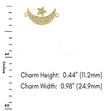 Load image into Gallery viewer, CaliRoseJewelry 14k Gold Sideways Crescent Moon and Star Symbol Diamond Link Bracelet