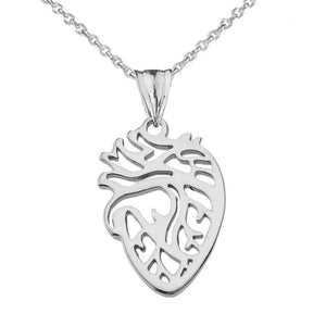 CaliRoseJewelry 14k Anatomical Heart Nurse Doctor Charm Pendant Necklace