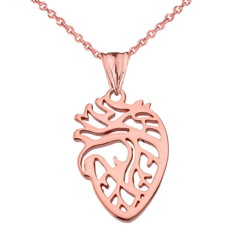 CaliRoseJewelry 14k Anatomical Heart Nurse Doctor Charm Pendant Necklace
