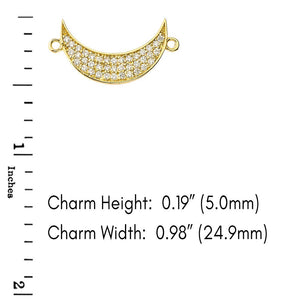 CaliRoseJewelry 14k Gold Sideways Crescent Moon Cubic Zirconia Bracelet