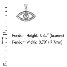 Load image into Gallery viewer, CaliRoseJewelry 10k Gold Evil Eye Cubic Zirconia Pendant Necklace