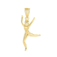 Load image into Gallery viewer, CaliRoseJewelry 10k Gold Celebrating Life Dancing Girl Woman Charm Pendant