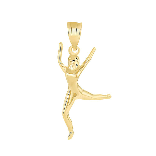 CaliRoseJewelry 10k Gold Celebrating Life Dancing Girl Woman Charm Pendant