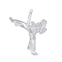 Load image into Gallery viewer, Sterling Silver Karate Student Karate Master Martial Arts Charm Pendant