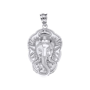 CaliRoseJewelry 10k Hindu Lord Ganesh Ganesha Head Elephant Hindu God of Fortune Charm Pendant