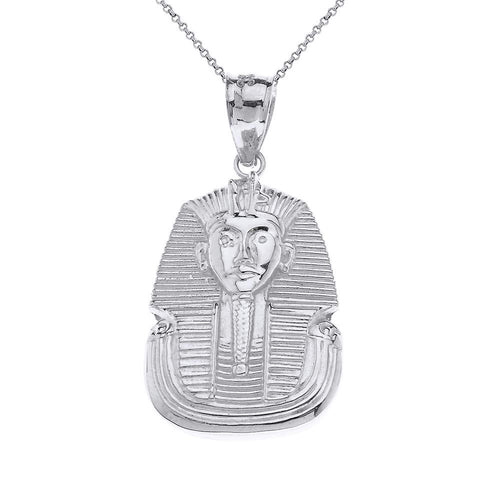 CaliRoseJewelry Sterling Silver Egyptian Pharaoh King TUT Pendant Necklace