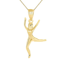 Load image into Gallery viewer, CaliRoseJewelry 14k Gold Celebrating Life Dancing Girl Woman Charm Pendant Necklace
