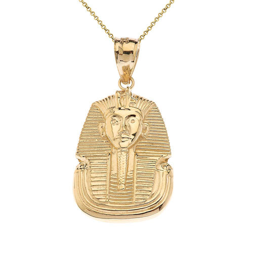 CaliRoseJewelry 10k Egyptian Pharaoh King TUT Pendant Necklace