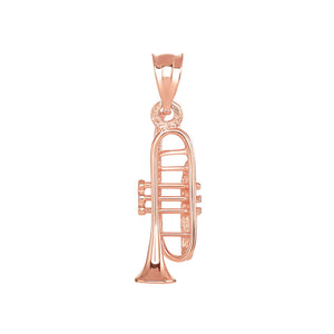 CaliRoseJewelry 14k Gold Trumpet Horn Charm Pendant
