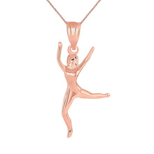 Load image into Gallery viewer, CaliRoseJewelry 14k Gold Celebrating Life Dancing Girl Woman Charm Pendant Necklace