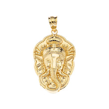 Load image into Gallery viewer, CaliRoseJewelry 10k Hindu Lord Ganesh Ganesha Head Elephant Hindu God of Fortune Charm Pendant