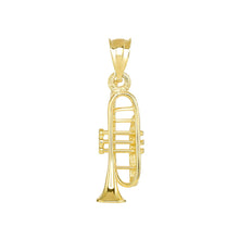 Load image into Gallery viewer, CaliRoseJewelry 10k Gold Trumpet Horn Charm Pendant