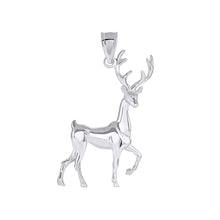 Load image into Gallery viewer, CaliRoseJewelry 14k Gold Christmas Santa Reindeer Deer Antlers Charm Pendant