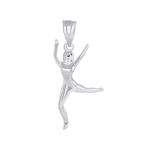 CaliRoseJewelry Sterling Silver Celebrating Life Dancing Girl Woman Charm Pendant