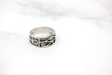 Load image into Gallery viewer, CaliRoseJewelry Sterling Silver Eye of Horus Ankh Ring with Antique Finish