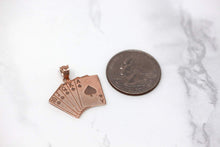 Load image into Gallery viewer, CaliRoseJewelry 14k Lucky Royal Flush of Spades Poker Hand Pendant