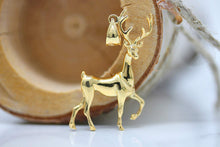 Load image into Gallery viewer, CaliRoseJewelry 10k Gold Christmas Santa Reindeer Deer Antlers Charm Pendant